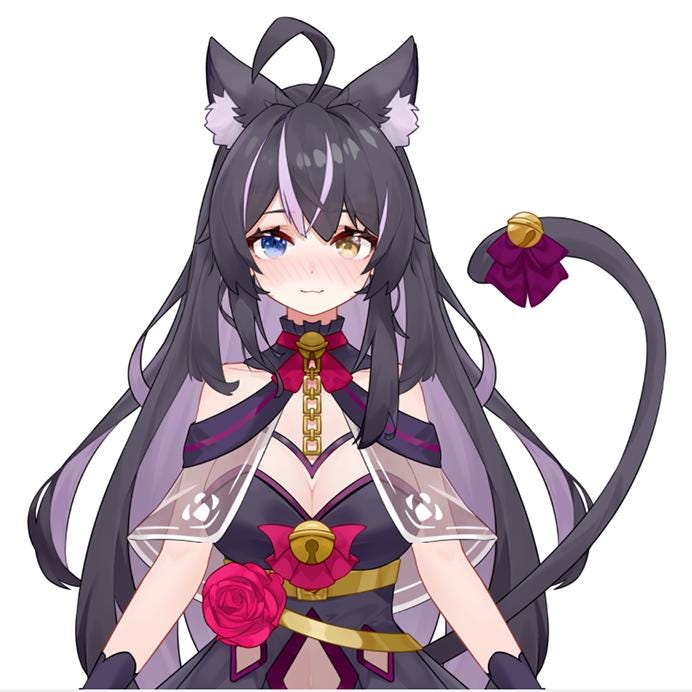 Black cat girl VTuber Model | Full Body Live2D Design for Streamers | Commercial Use