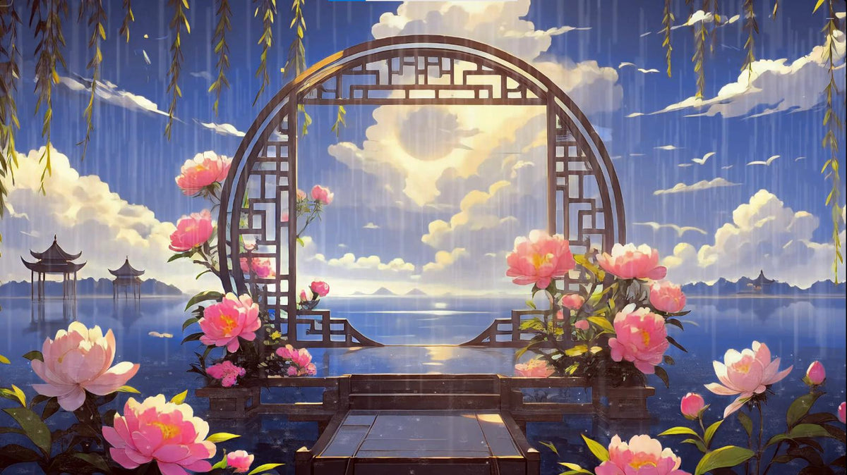 Animated Blossom VTuber Background – Relaxing Lo-fi Stream Overlay (2560x1440 Loop)