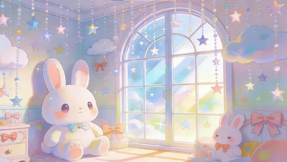 Bunny Nebula – Animated VTuber Background Set | Near-4K Loop Videos | Cute / Dreamy / Cozy Scenes