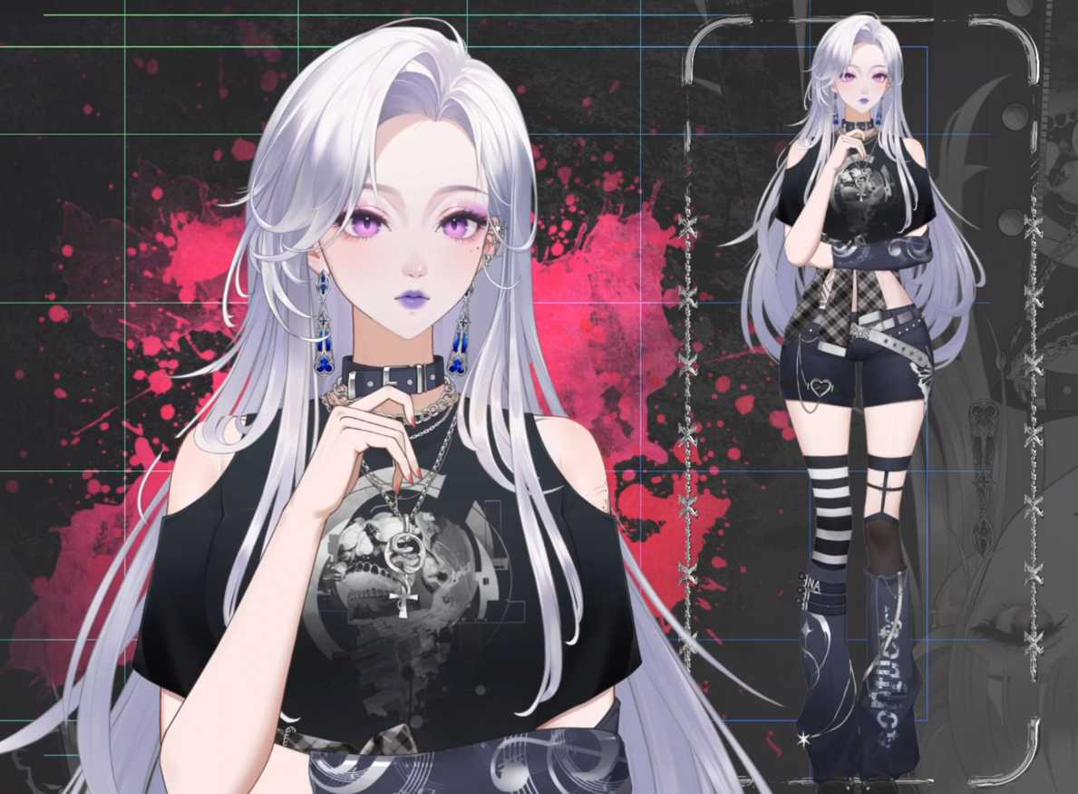 Nyx Noir Live2D Vtuber Model – Gothic Style, Full Body Rig