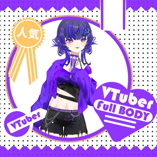 Dark Witch Vtuber Model – Full Body, Ready to Stream