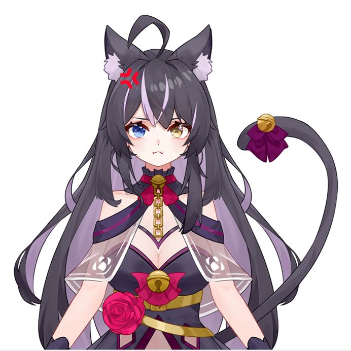 Black cat girl VTuber Model | Full Body Live2D Design for Streamers | Commercial Use
