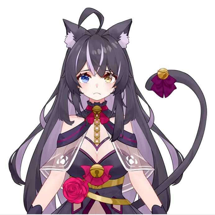 Black cat girl VTuber Model | Full Body Live2D Design for Streamers | Commercial Use