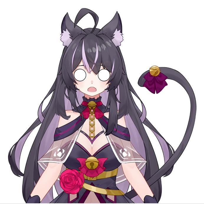 Black cat girl VTuber Model | Full Body Live2D Design for Streamers | Commercial Use