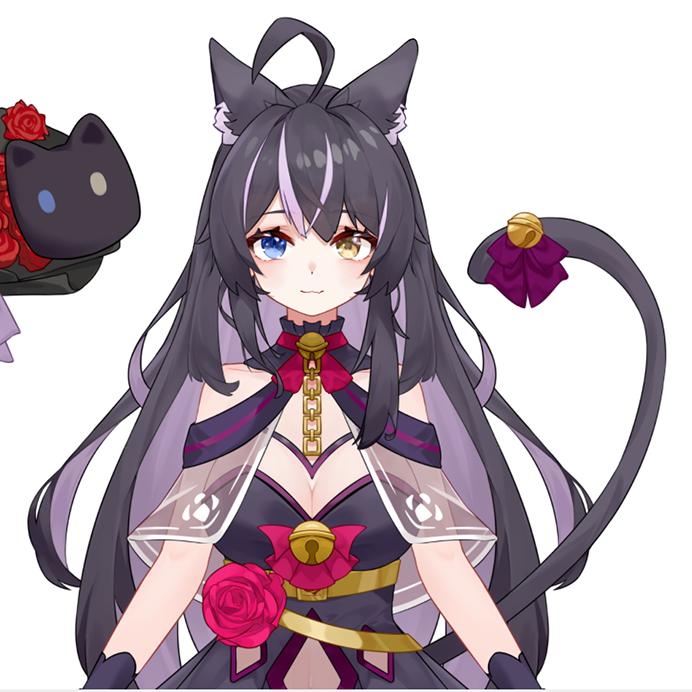Black cat girl VTuber Model | Full Body Live2D Design for Streamers | Commercial Use
