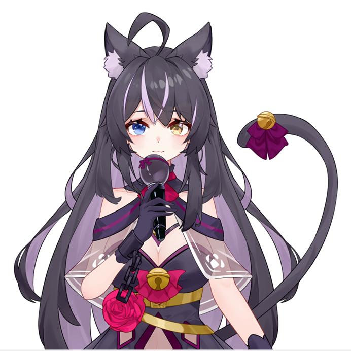 Black cat girl VTuber Model | Full Body Live2D Design for Streamers | Commercial Use