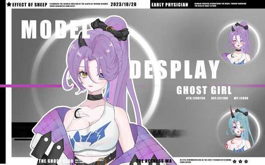 Ghost Girl VTuber Model | Full Body Live2D Design, Streamer Ready