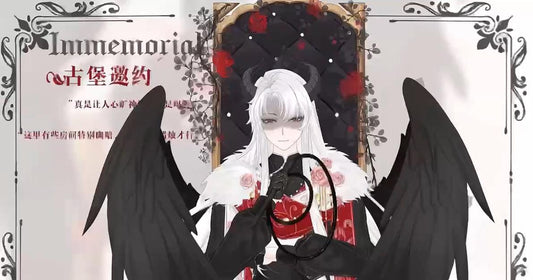 Gothic Devil Vtuber Model: Black Wings, Silver Hair (Ready to Use)