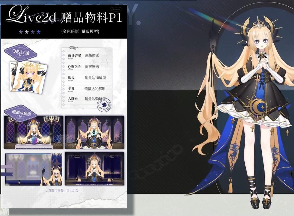 Golden Shadow Girl Vtuber Model – Live2D, Fully Rigged for Vtube Studio
