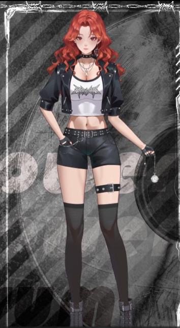 Crimson Rockstar Live2D VTuber Model – Ready to Stream