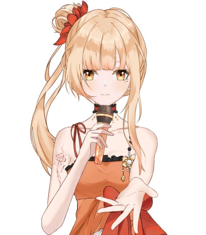 Blonde Ponytail Vtuber Model – Bubbly Anime Girl, Ready to Stream