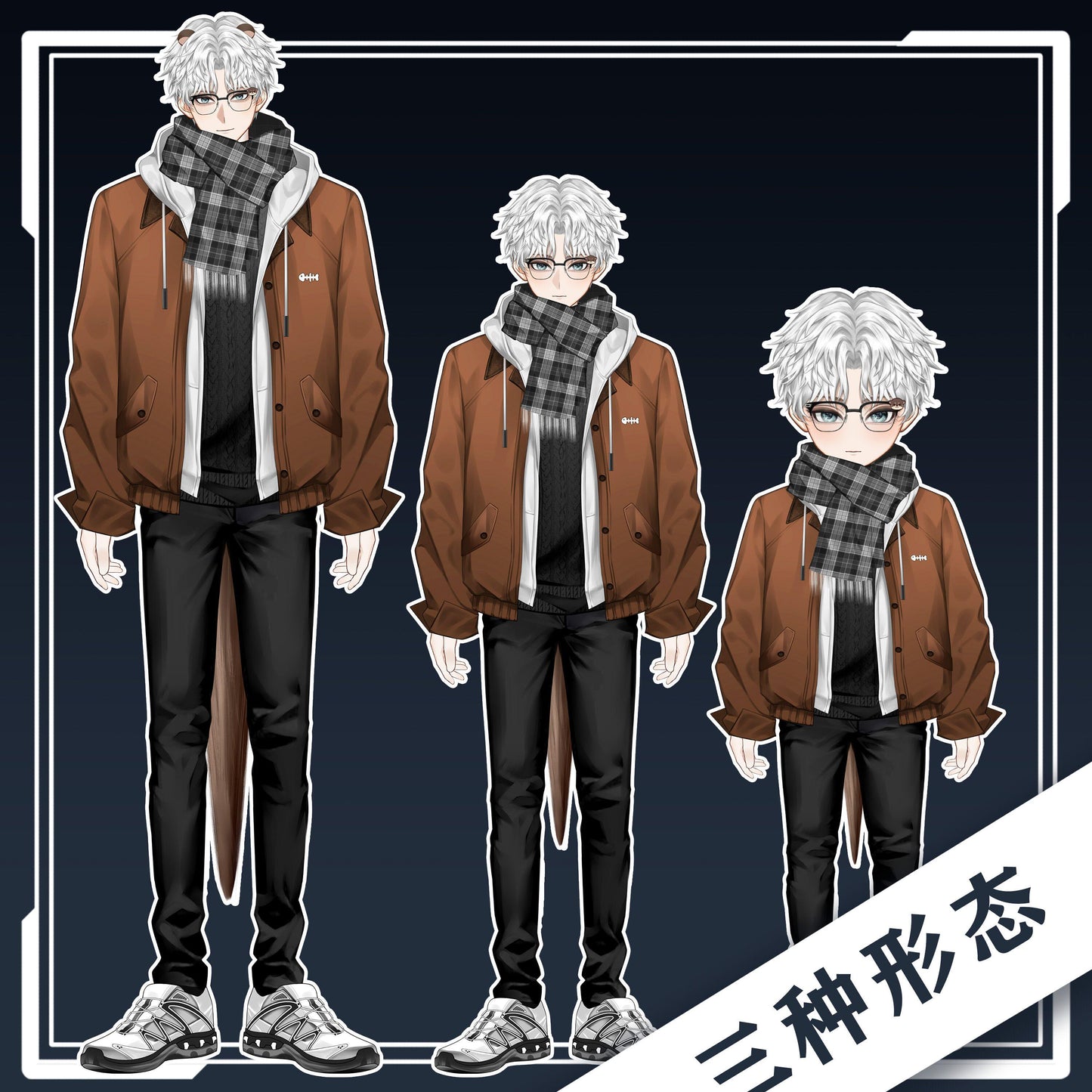 Live2D Vtuber Model – Beast-Ear Salaryman, Full Body Rig