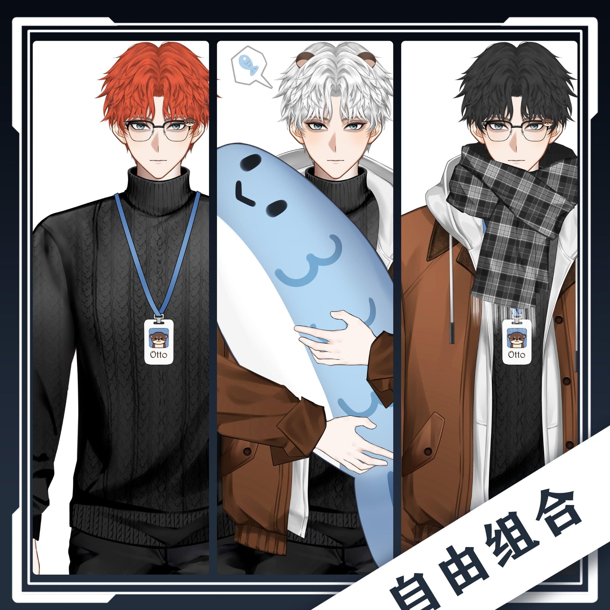 Live2D Vtuber Model – Beast-Ear Salaryman, Full Body Rig