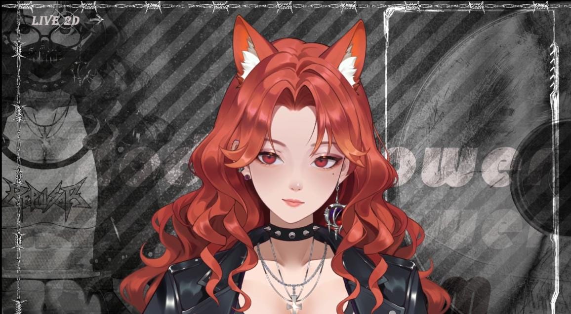 Crimson Rockstar Live2D VTuber Model – Ready to Stream