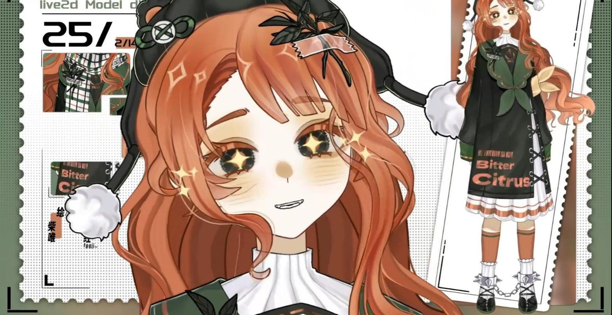 Bitter Citrus Live2D VTuber Model – Full Body, VTube Studio Ready