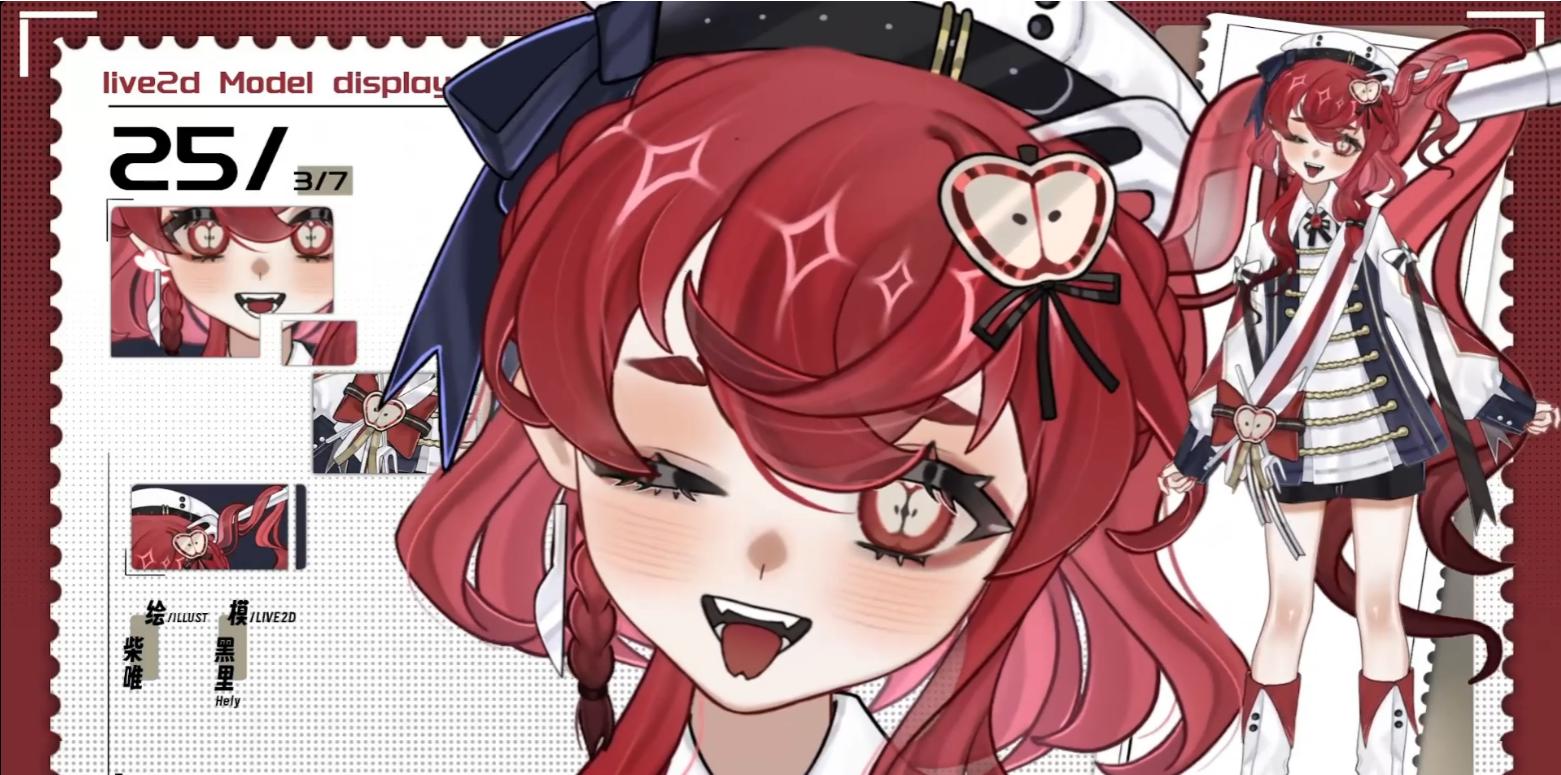 Red-Haired Gothic Academy Vtuber Model – Fully Rigged for Vtube Studio