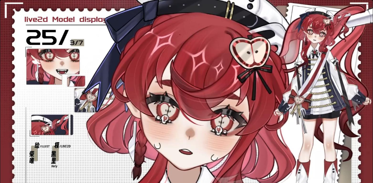 Red-Haired Gothic Academy Vtuber Model – Fully Rigged for Vtube Studio