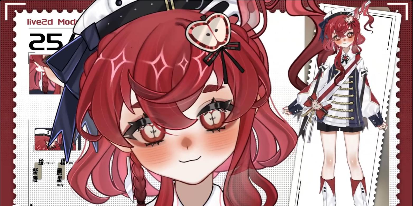Red-Haired Gothic Academy Vtuber Model – Fully Rigged for Vtube Studio