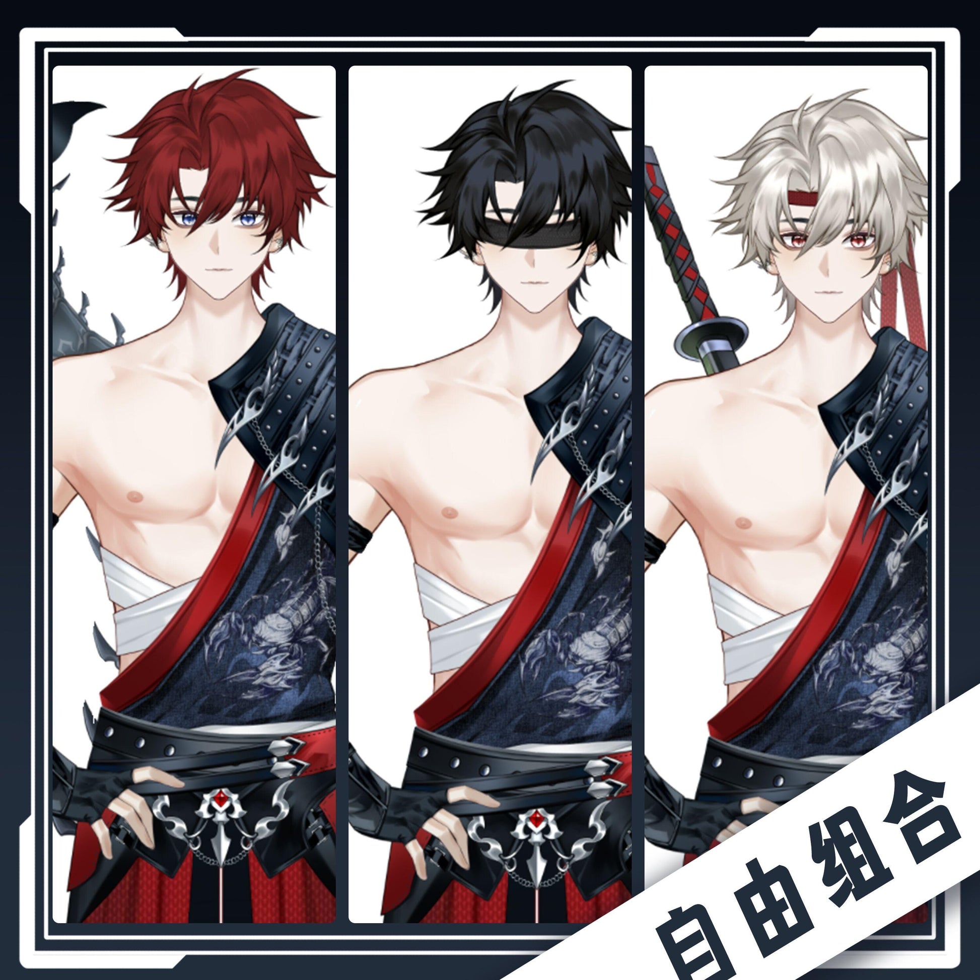 Kurobushi Live2D Vtuber Model – Warrior, Ready to Use
