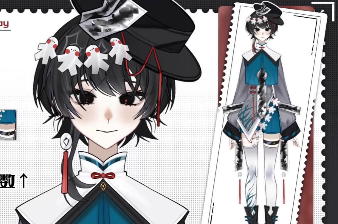 InkWhite Vtuber Model – Ready to Stream, Full Body Rig