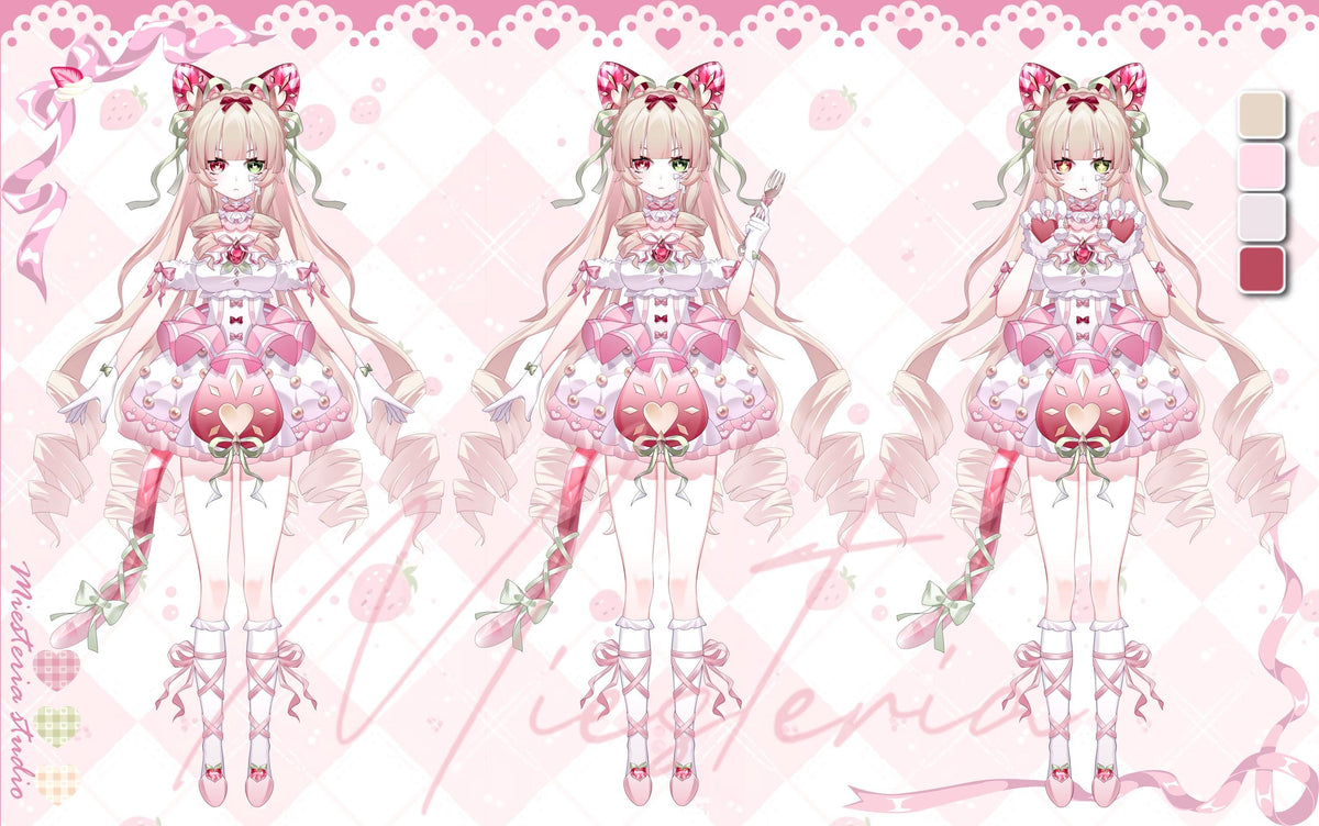 BerryNeko Live2D VTuber Model – Strawberry Cat, VTube Studio Ready