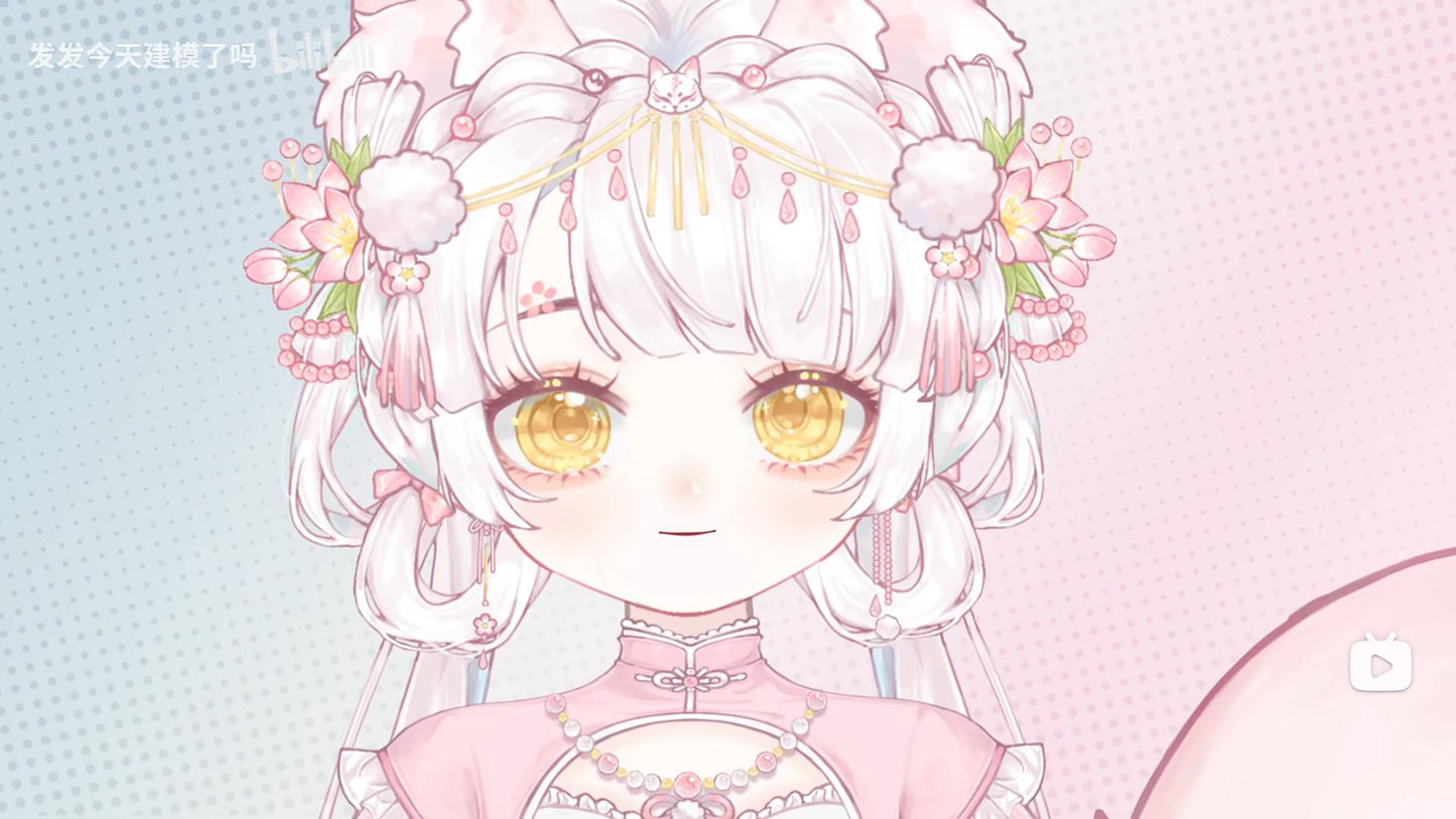 Sakura Fox Vtuber Model – Ready to Use, Full Body
