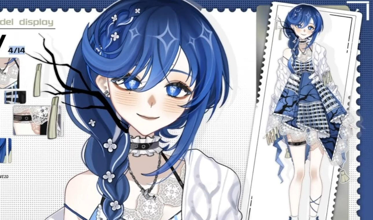Blue Hour Girl Vtuber Model – Fully Rigged, Ready to Stream