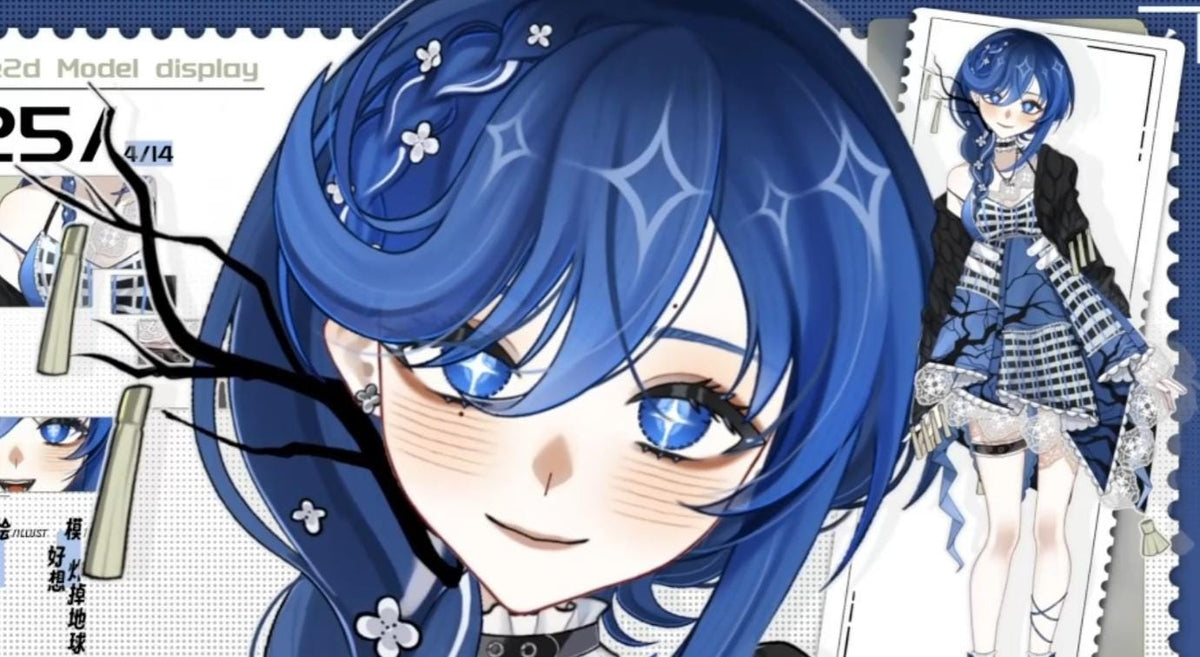Blue Hour Girl Vtuber Model – Fully Rigged, Ready to Stream