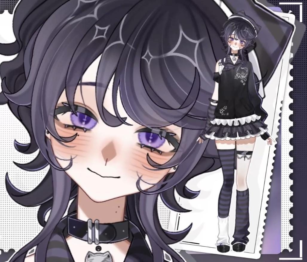 Mari Fujiki Live2D Vtuber Model – Cat-Eared Rocker, VTube Studio Ready