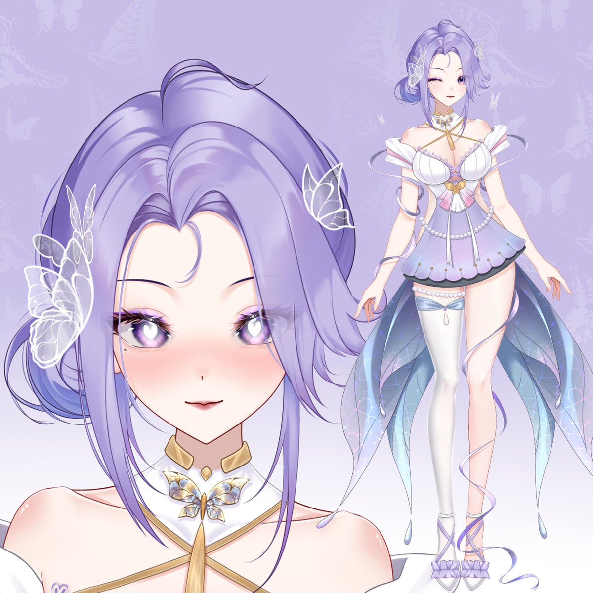 Butterfly Live2D VTuber Model – Full Body, Ready to Use