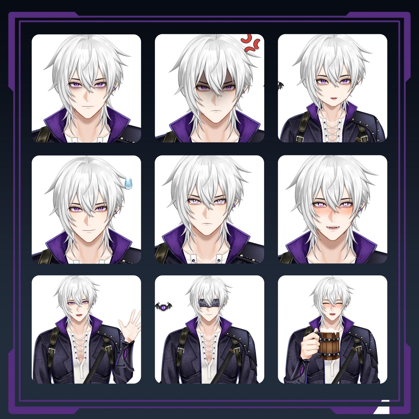 Noctis Bat Mage Live2D Vtuber Model - Ready to Stream
