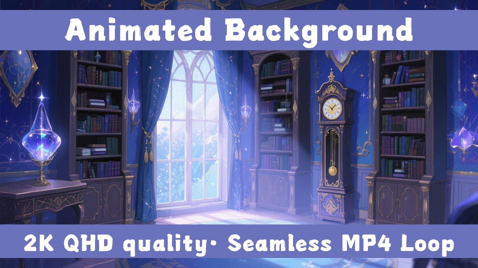 The Enchanted Astrology Room – Starlight & Constellation Animated VTuber Background | 2K Magical Library Duo