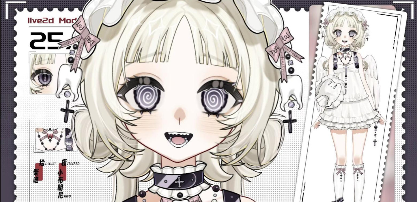 Gothic Angelic Idol Vtuber Model – Ready to Use, Full Body
