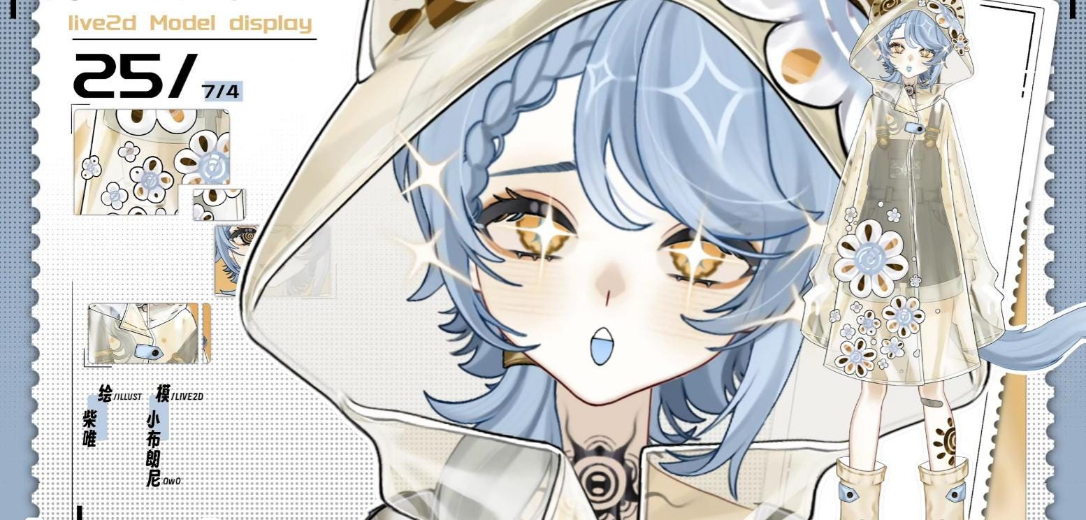 Sunshower Vtuber Model – Blue Hair, Golden Eyes, Ready to Use