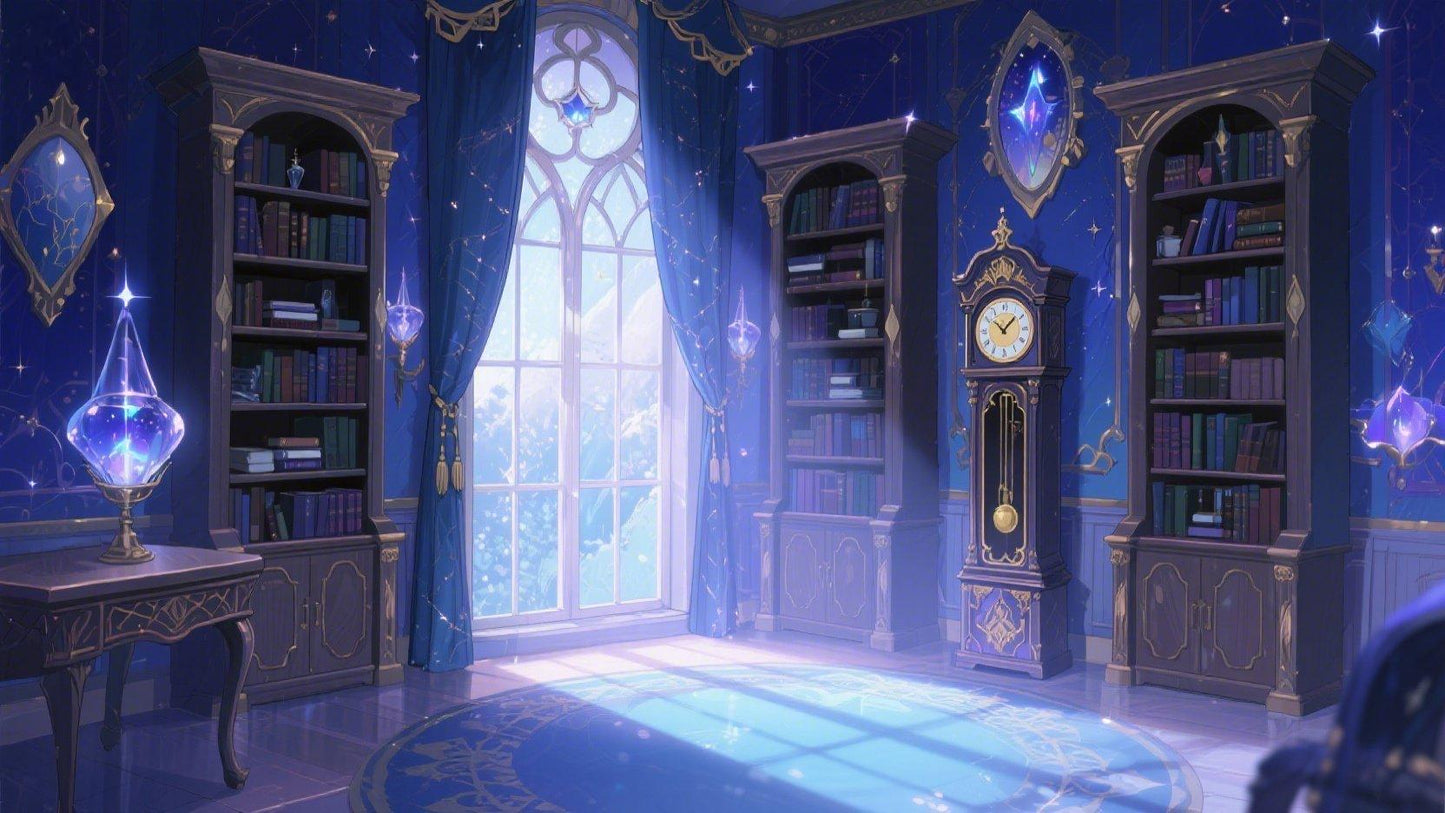 The Enchanted Astrology Room – Starlight & Constellation Animated VTuber Background | 2K Magical Library Duo
