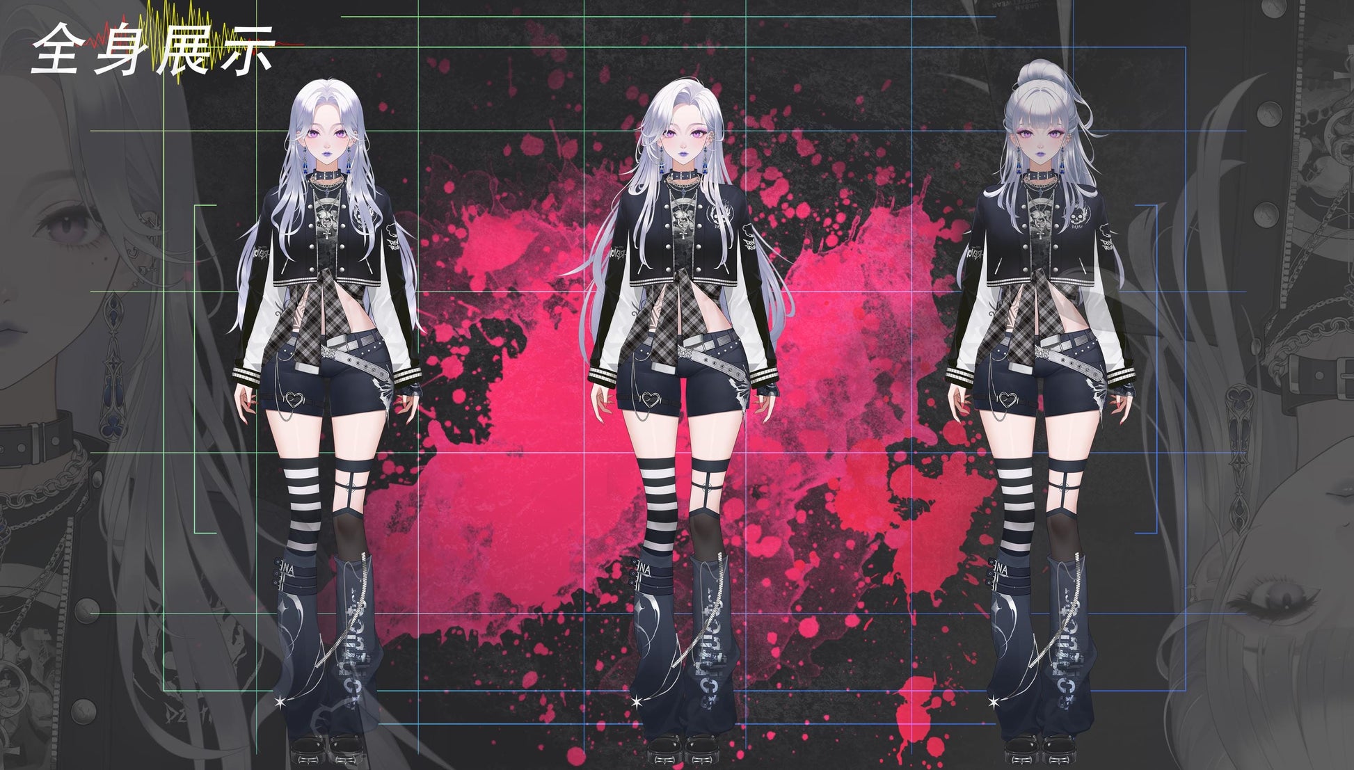 Nyx Noir Live2D Vtuber Model – Gothic Style, Full Body Rig