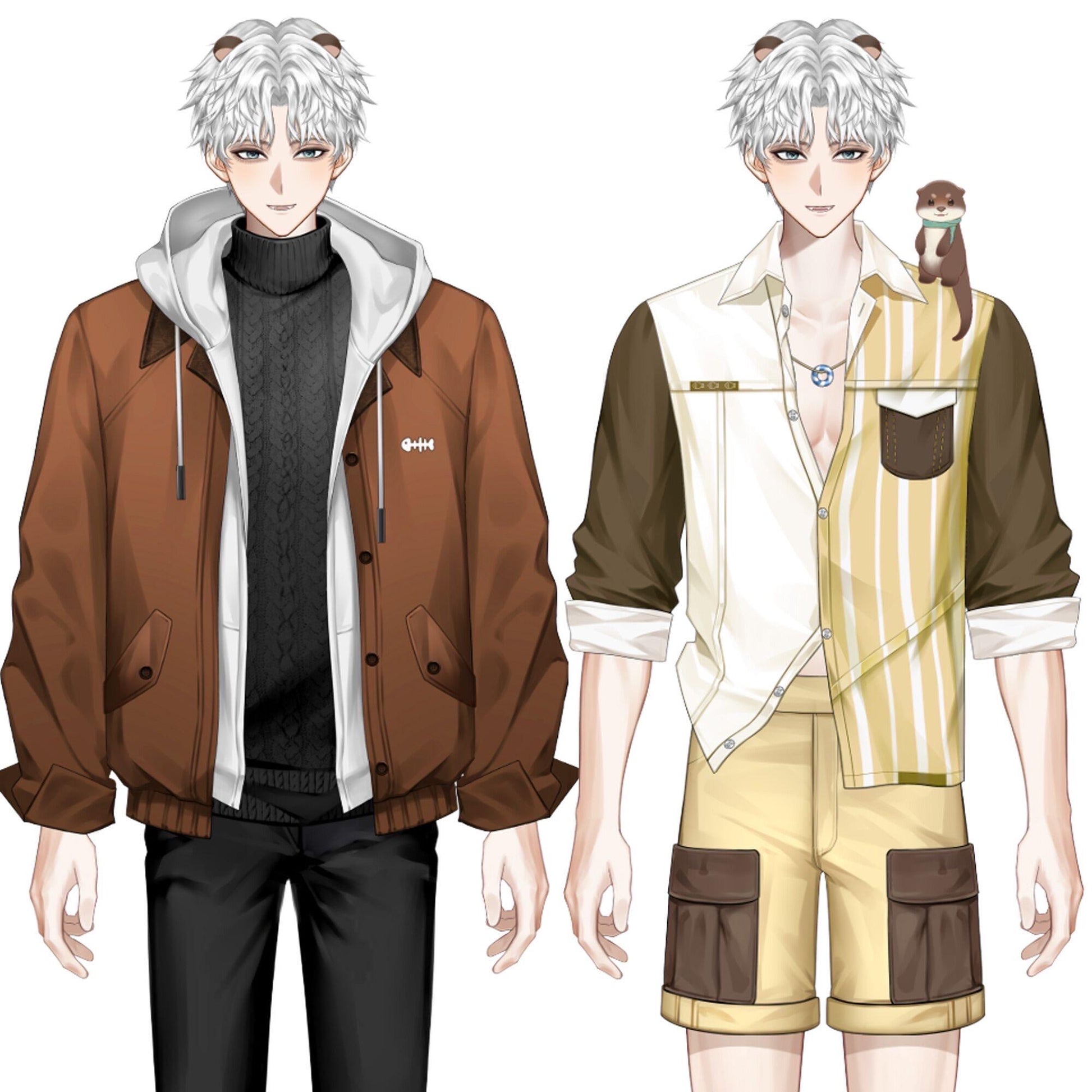 Live2D Vtuber Model – Beast-Ear Salaryman, Full Body Rig