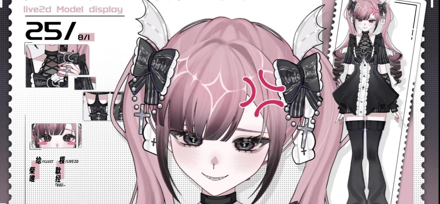 Shira Nightmare - live2d Vtuber Model | commercial use | ready to use | full body | Vtube Studio| ready for steaming