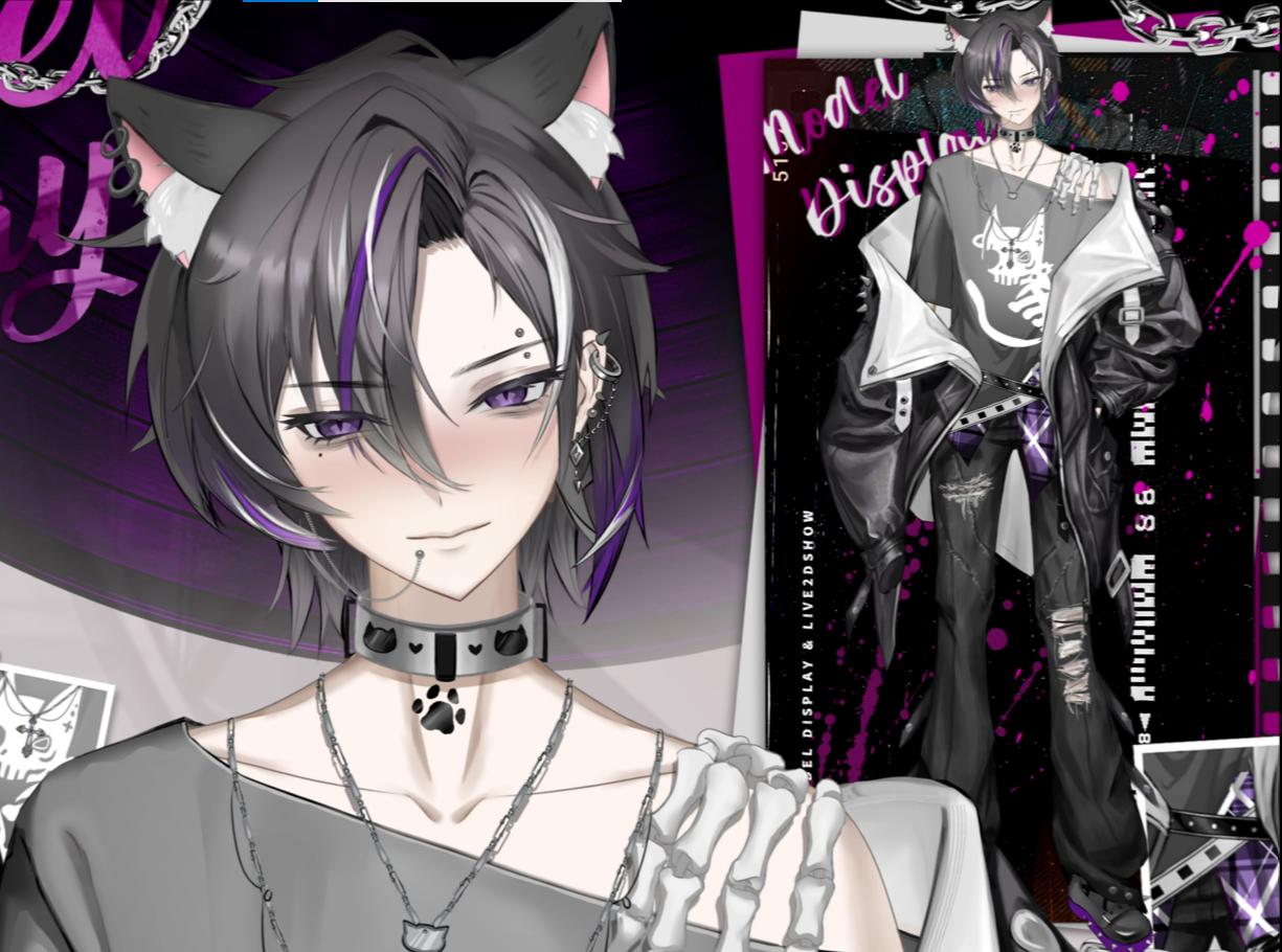 Elle - Gothic Wolf VTuber Model - Ready to Stream