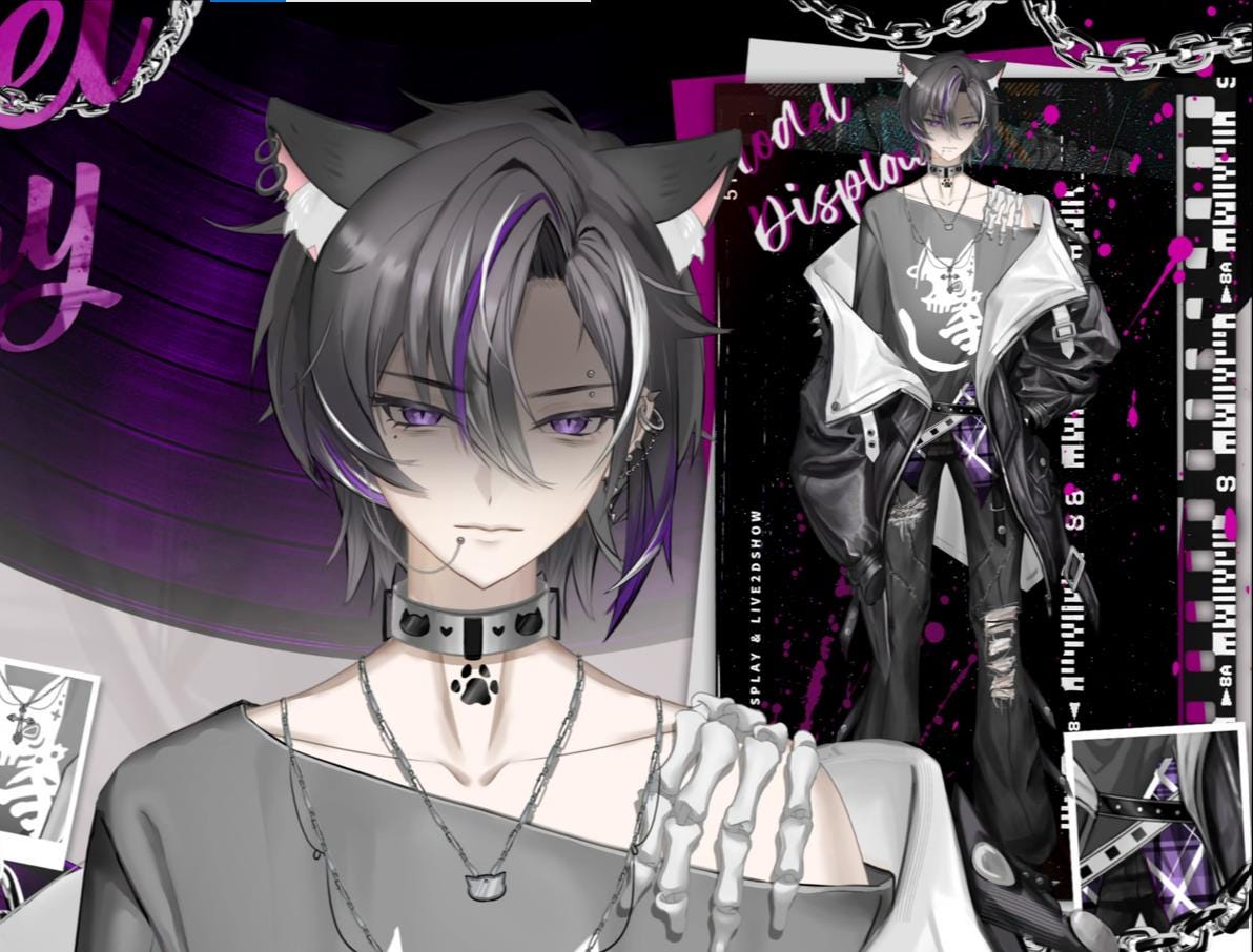 Elle - Gothic Wolf VTuber Model - Ready to Stream