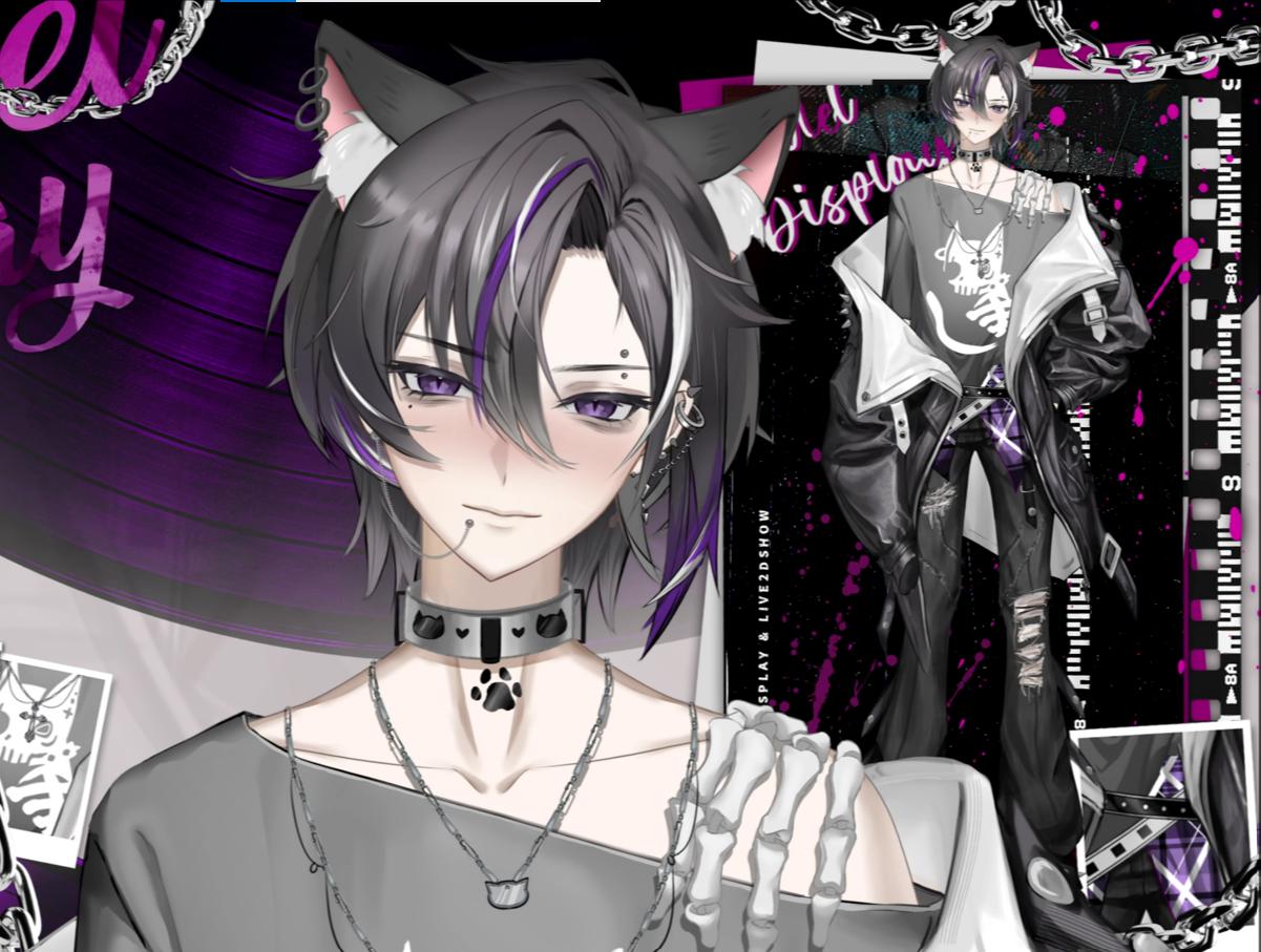 Elle - Gothic Wolf VTuber Model - Ready to Stream