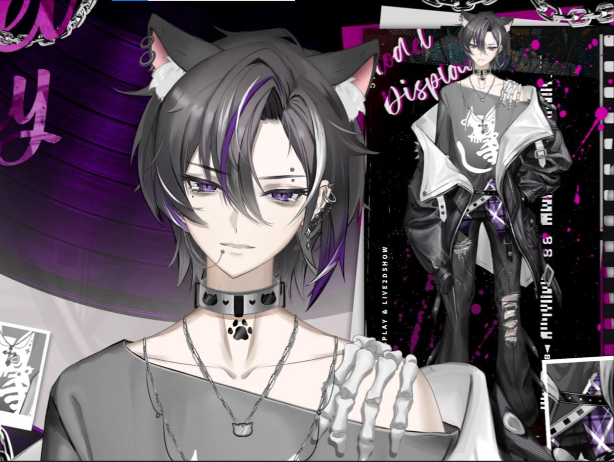 Elle - Gothic Wolf VTuber Model - Ready to Stream