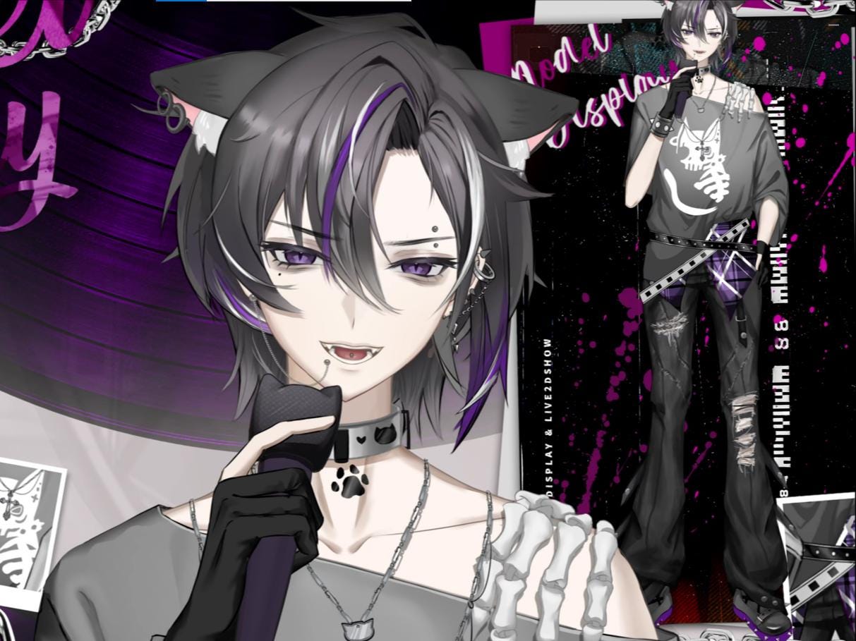 Elle - Gothic Wolf VTuber Model - Ready to Stream