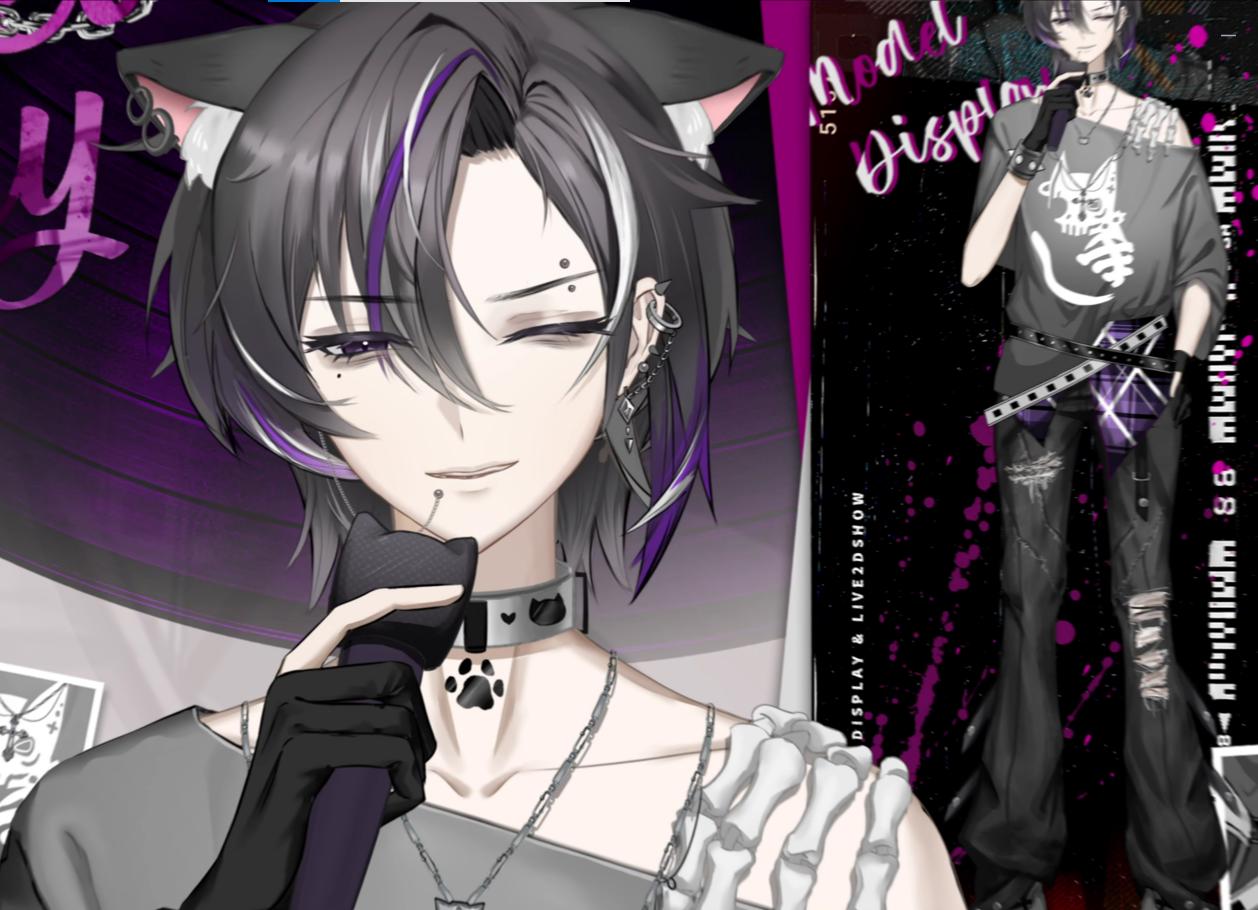 Elle - Gothic Wolf VTuber Model - Ready to Stream