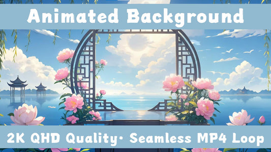 Animated Blossom VTuber Background – Relaxing Lo-fi Stream Overlay (2560x1440 Loop)