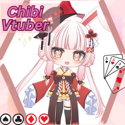Chibi Magic Bunny VTuber Model | Rigged 2D Live2D Avatar