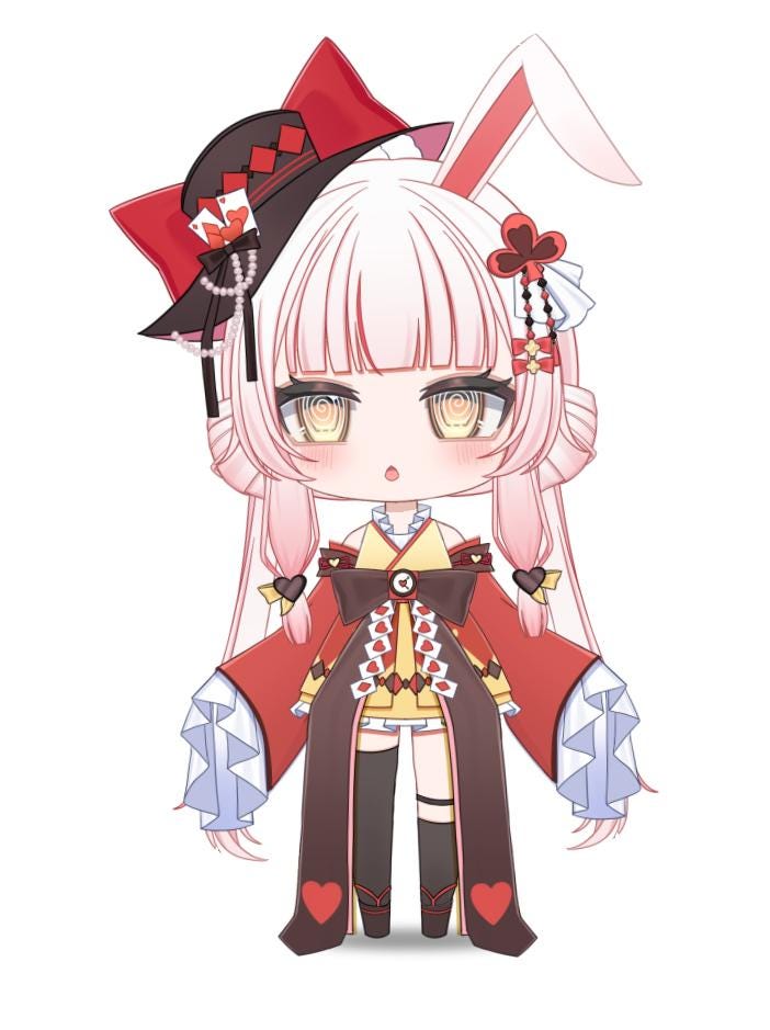 Chibi Magic Bunny VTuber Model | Rigged 2D Live2D Avatar