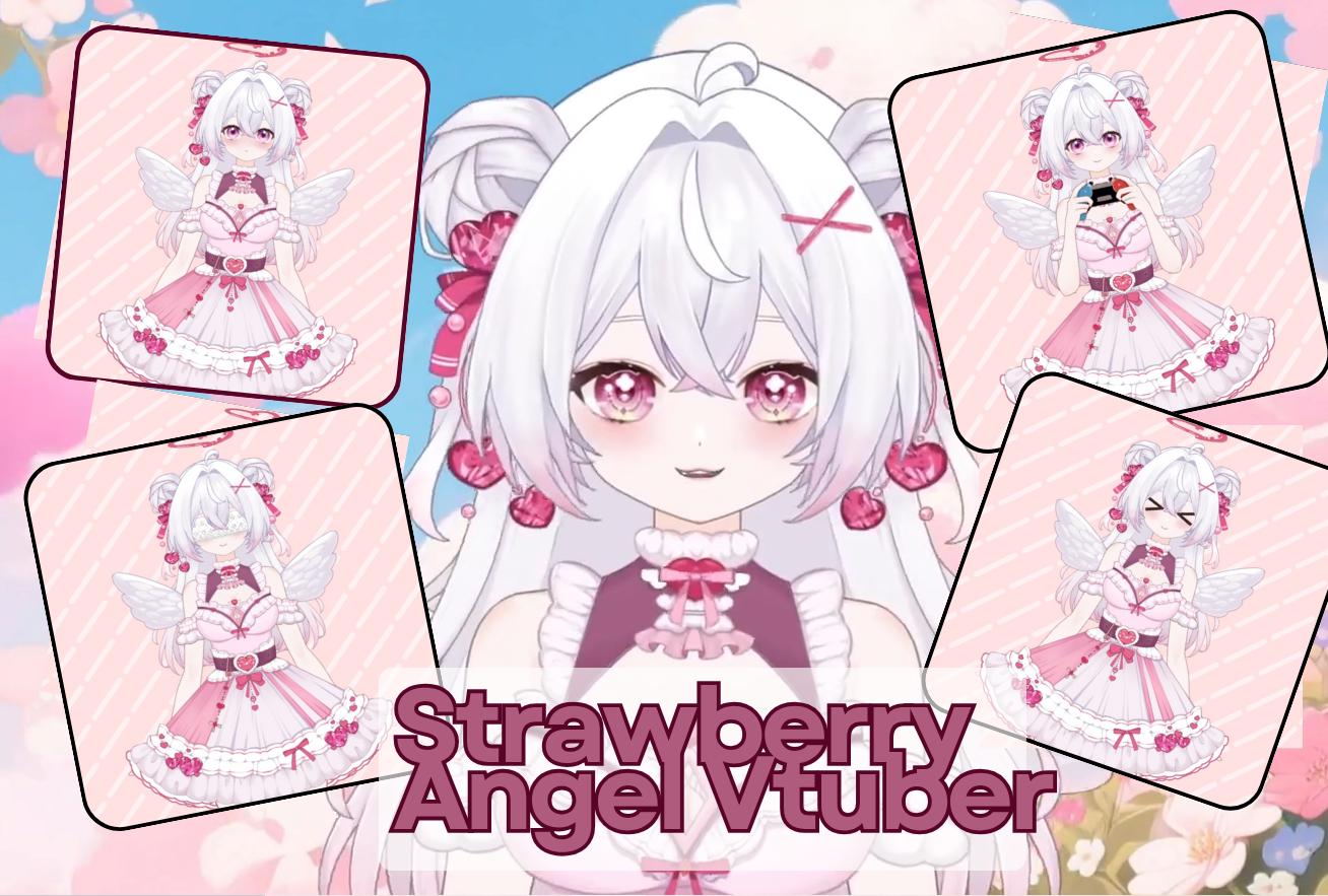 Strawberry Angel Vtuber Model Full Version – Full Body, Ready to Use