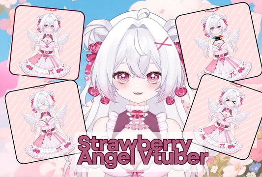 Strawberry Angel Vtuber Model Full Version – Full Body, Ready to Use