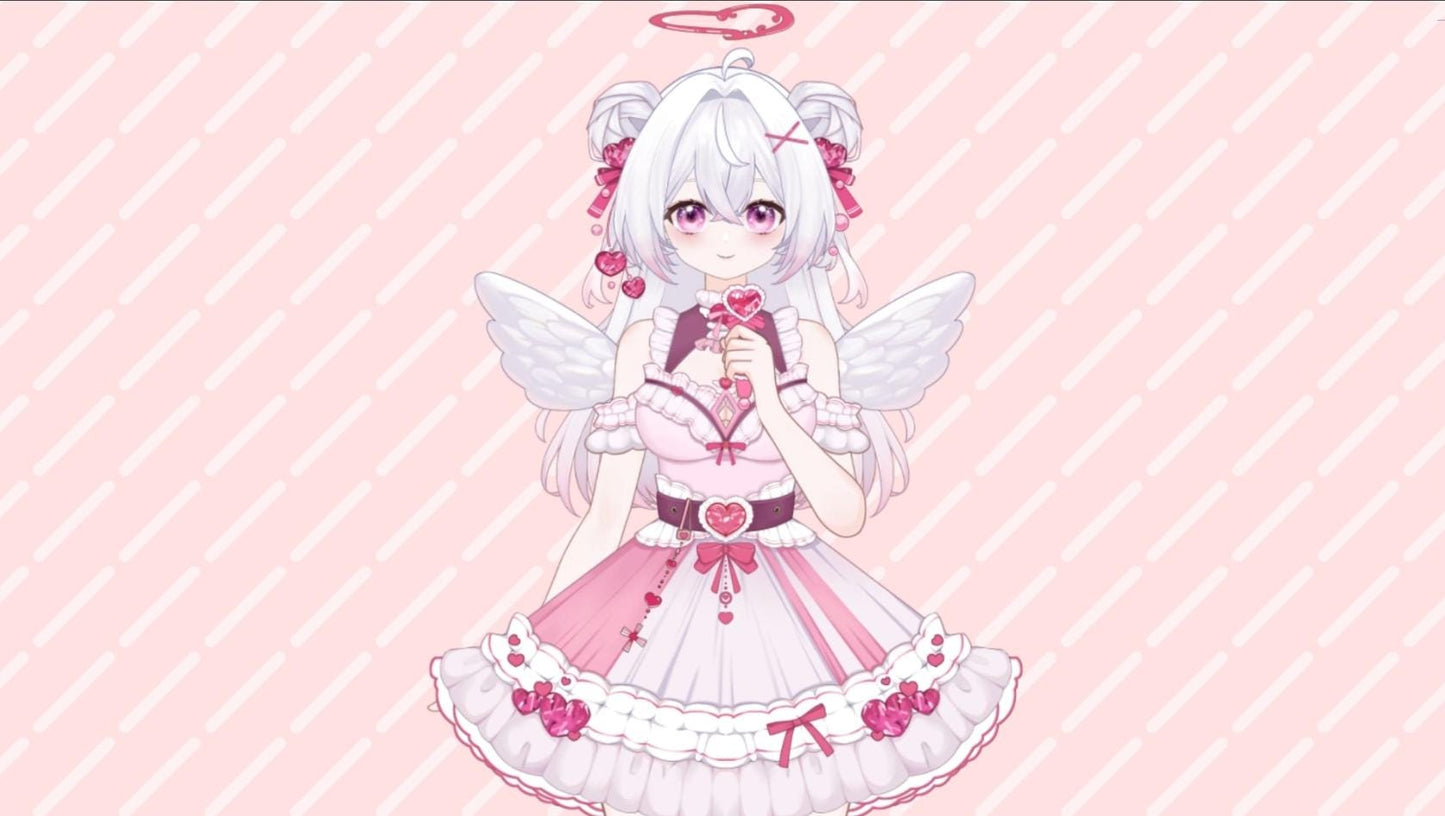 Strawberry Angel Vtuber Model Full Version – Full Body, Ready to Use